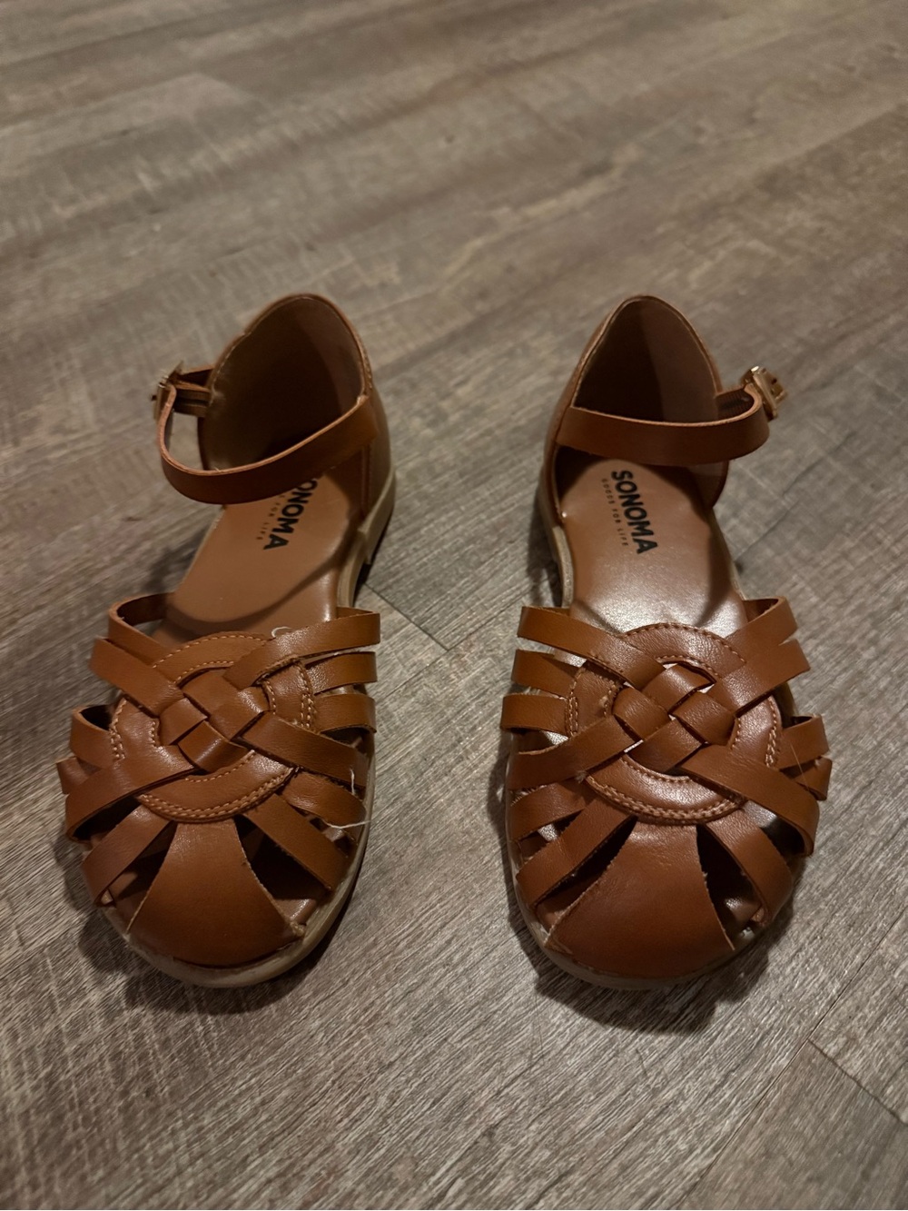 Sonoma Kids Brown Woven Ankle-Strap Sandals